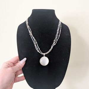 Vintage Silvertone Pendant Necklace